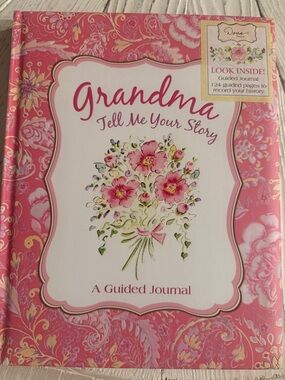 Grandma Tell Me Your Story Guided Journal - Pink Floral Cover